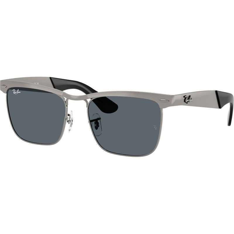 Wayfarer Deluxe RB3875, Sandblasted Gunmetal/Blue Glass Lenses 56 Eye Size