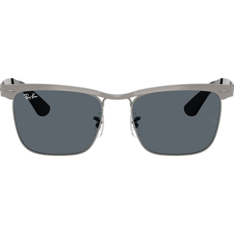 Wayfarer Deluxe RB3875, Sandblasted Gunmetal/Blue Glass Lenses 56 Eye Size