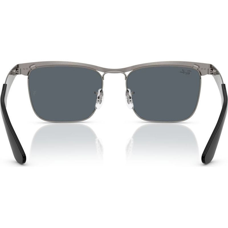 Wayfarer Deluxe RB3875, Sandblasted Gunmetal/Blue Glass Lenses 56 Eye Size