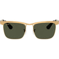 Wayfarer Deluxe RB3875, Sandblasted Legend Gold/Green Glass Lenses 56 Eye Size