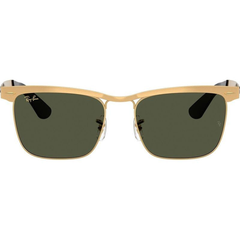 Wayfarer Deluxe RB3875, Sandblasted Legend Gold/Green Glass Lenses 56 Eye Size
