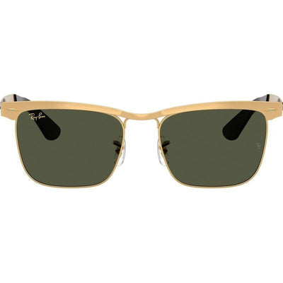 Wayfarer Deluxe RB3875, Sandblasted Legend Gold/Green Glass Lenses 56 Eye Size