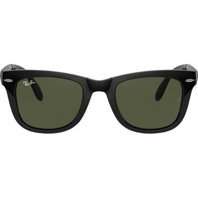 Wayfarer Folding RB4105, Black/Green Glass Lenses 50 Eye Size