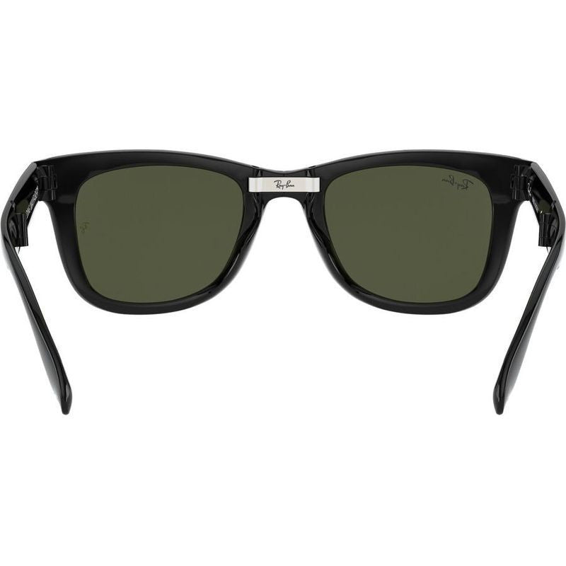 Wayfarer Folding RB4105, Black/Green Glass Lenses 50 Eye Size