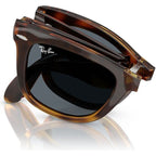 Wayfarer Folding RB4105, Havana/Blue Glass Lenses 50 Eye Size