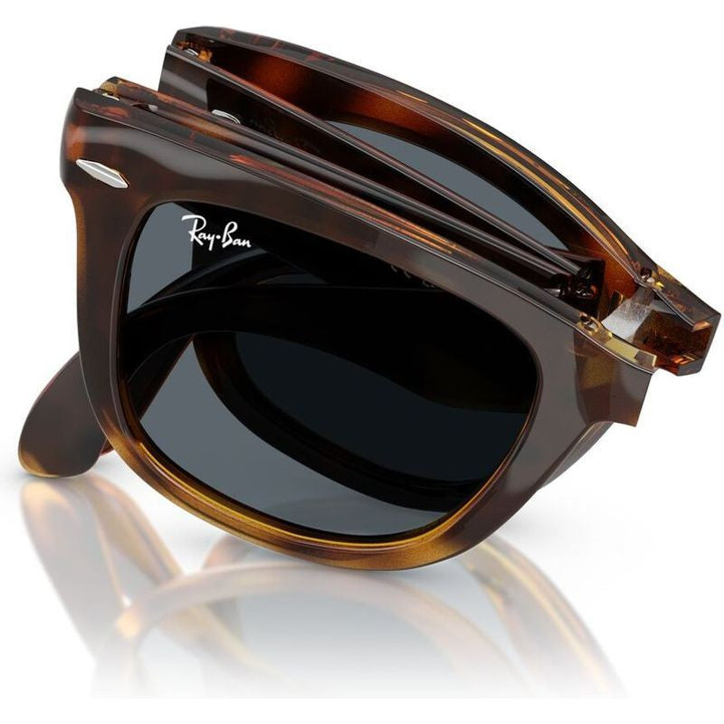 Wayfarer Folding RB4105, Havana/Blue Glass Lenses 50 Eye Size