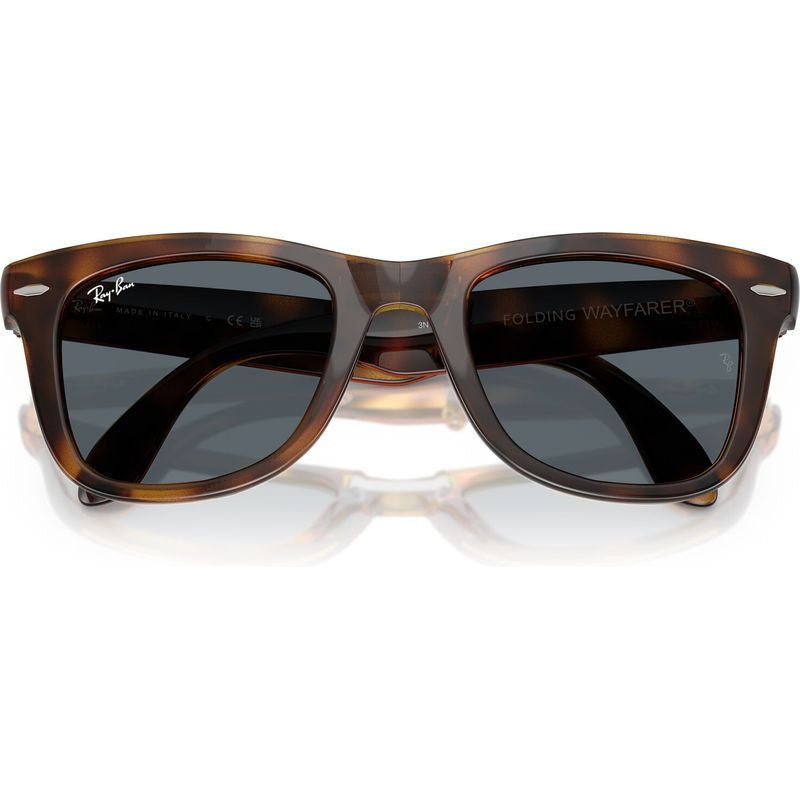 Wayfarer Folding RB4105, Havana/Blue Glass Lenses 50 Eye Size