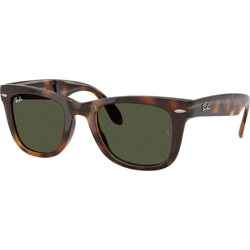 Wayfarer Folding RB4105, Havana/Green Glass Lenses 50 Eye Size