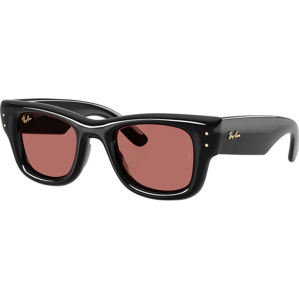 Wayfarer Puffer RB4940, Black/Dark Violet Lenses 47 Eye Size