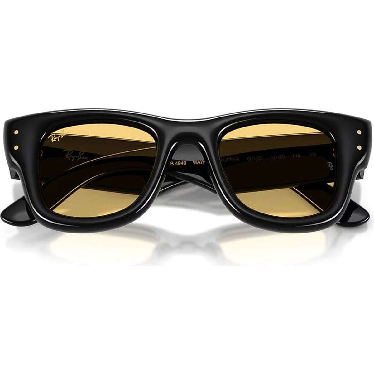 Wayfarer Puffer RB4940, Black/Yellow Lenses 47 Eye Size