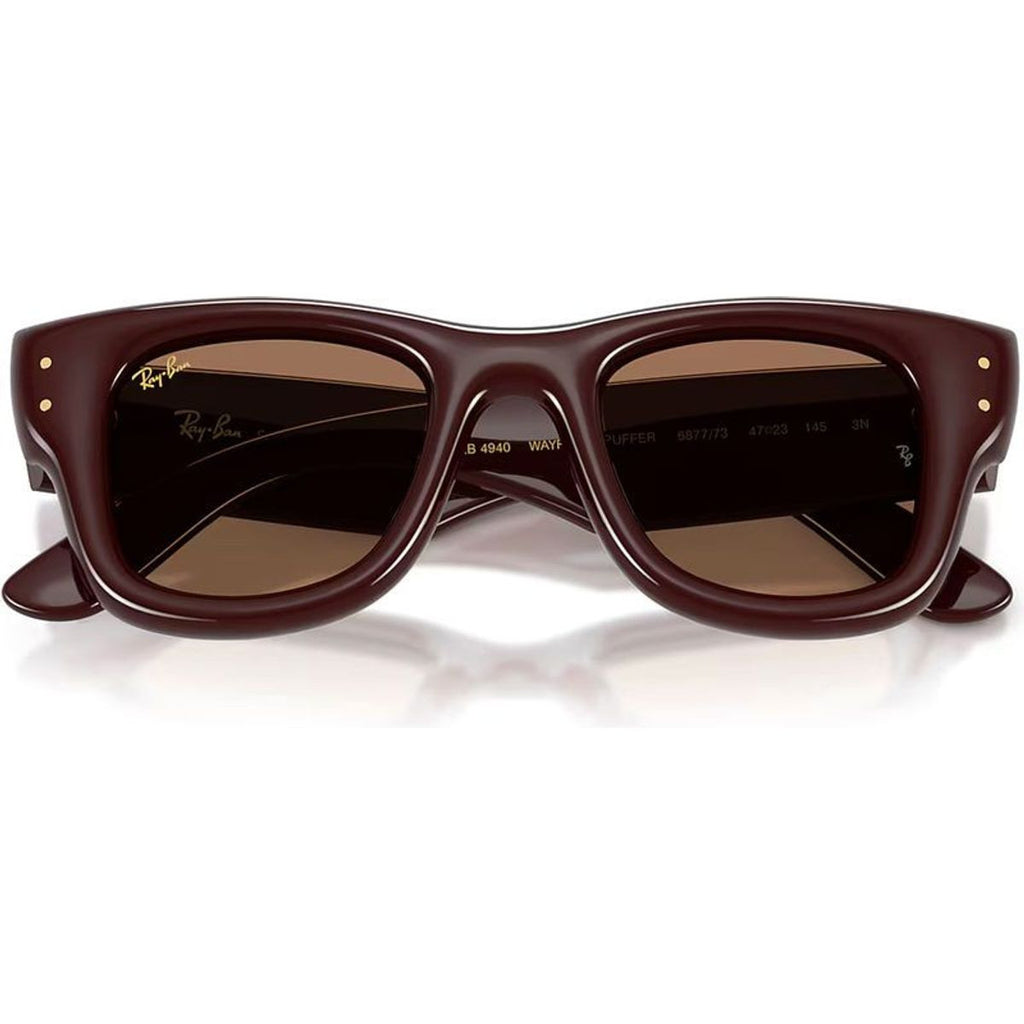 Wayfarer Puffer RB4940, Dark Brown/Dark Brown Lenses 47 Eye Size