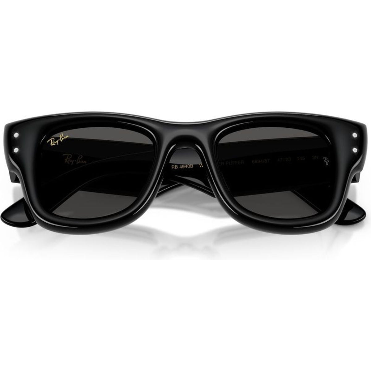 Wayfarer Puffer RB4940B, Black and Strass/Dark Grey Lenses