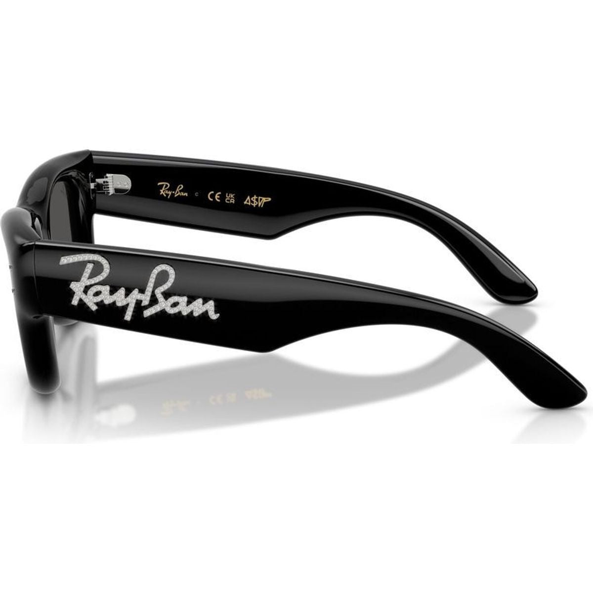 Wayfarer Puffer RB4940B, Black and Strass/Dark Grey Lenses