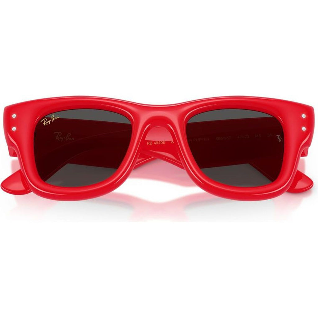 Wayfarer Puffer RB4940B, Red and Strass/Dark Grey Lenses