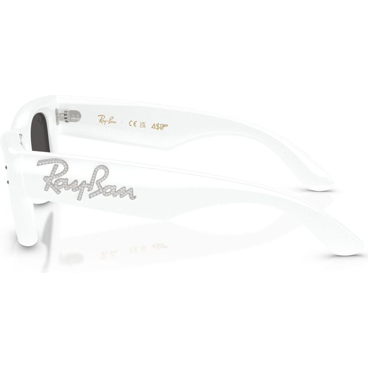 Wayfarer Puffer RB4940B, White and Strass/Dark Grey Lenses