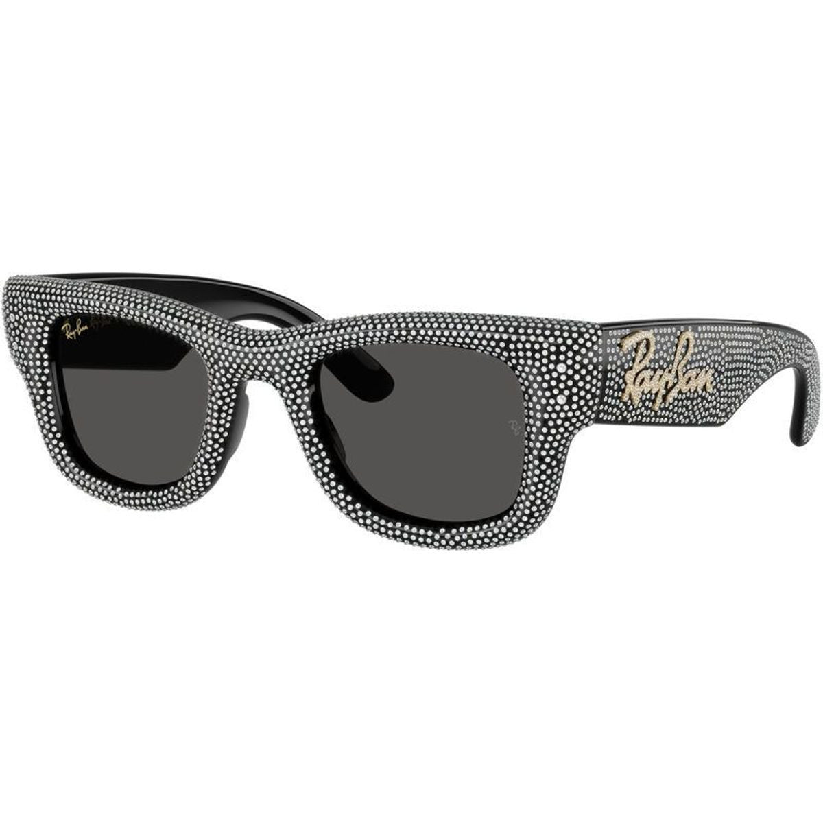 Wayfarer Puffer RB4940BP, Black and Strass Pave/Dark Grey Lenses