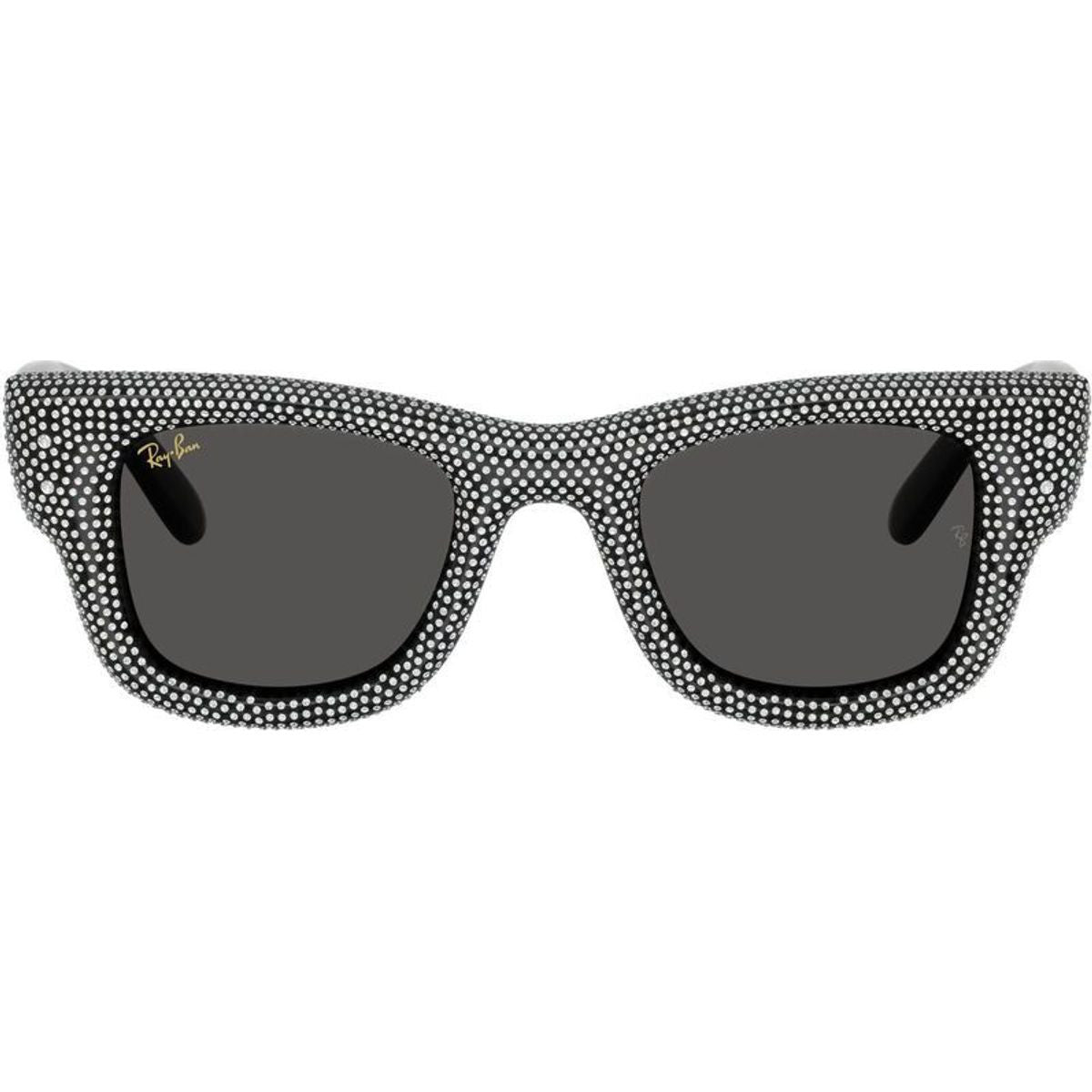 Wayfarer Puffer RB4940BP, Black and Strass Pave/Dark Grey Lenses