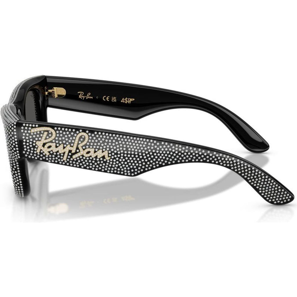 Wayfarer Puffer RB4940BP, Black and Strass Pave/Dark Grey Lenses