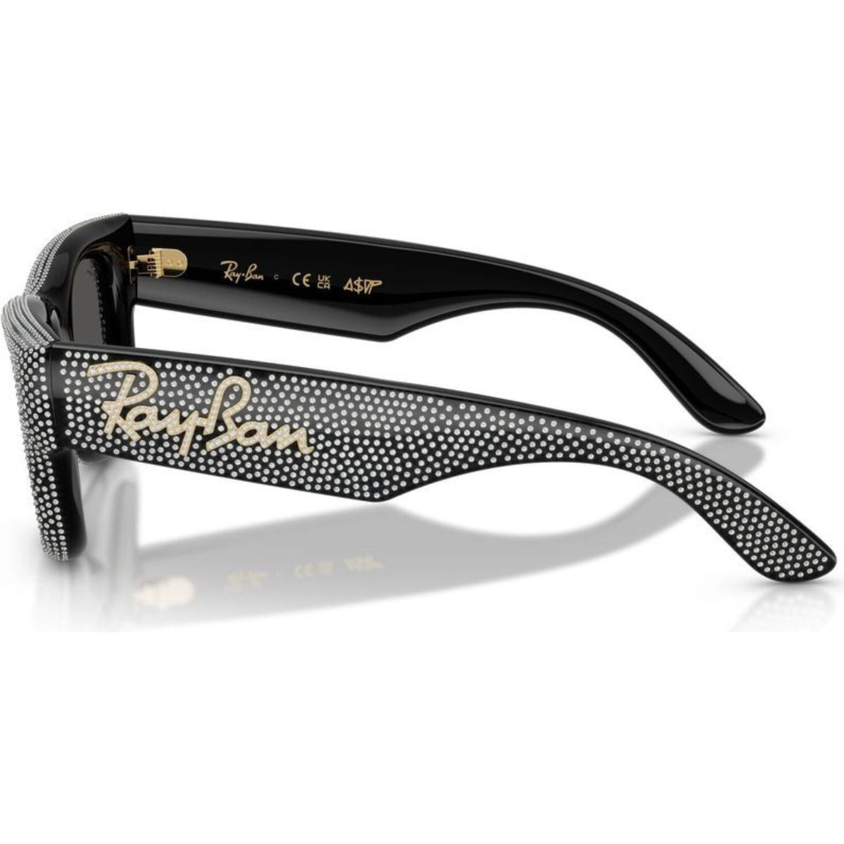 Wayfarer Puffer RB4940BP, Black and Strass Pave/Dark Grey Lenses