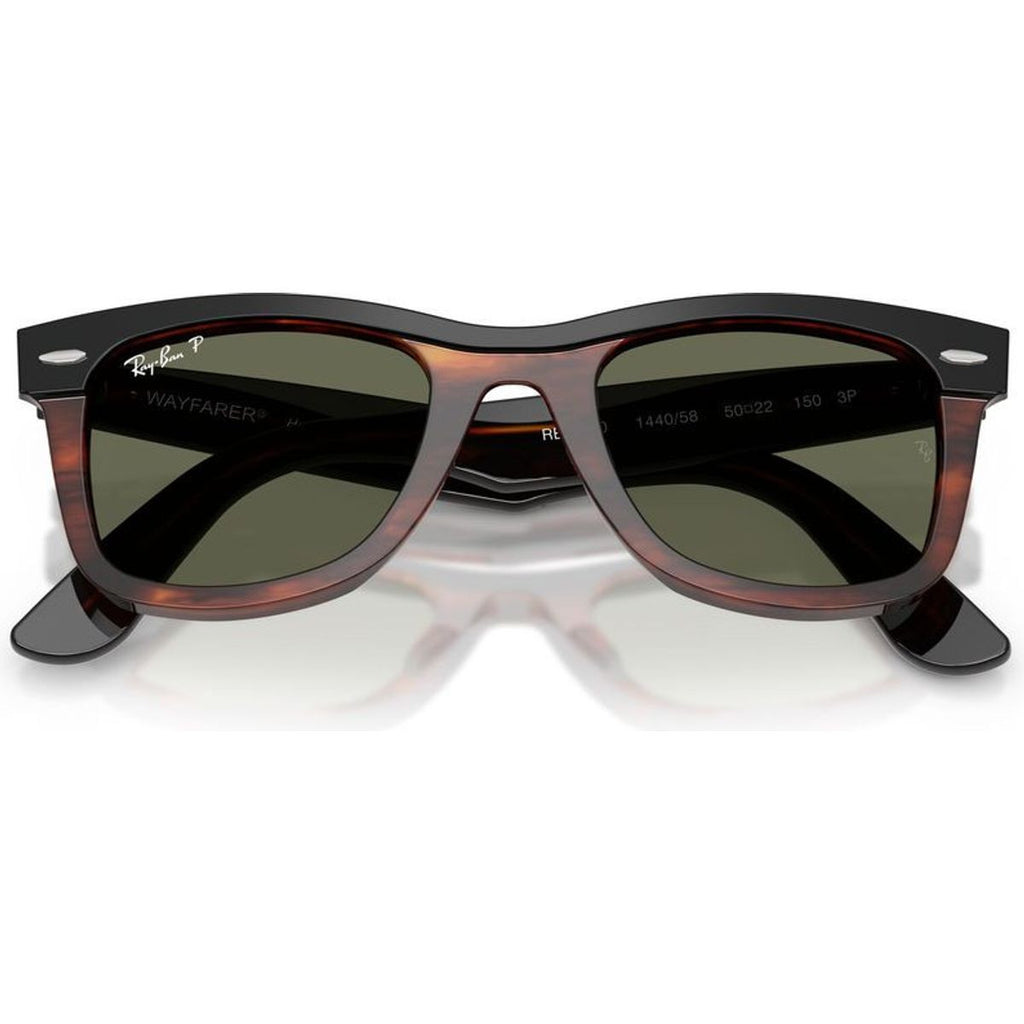 Wayfarer RB2240, Black on Havana/Green Polarised Glass Lenses