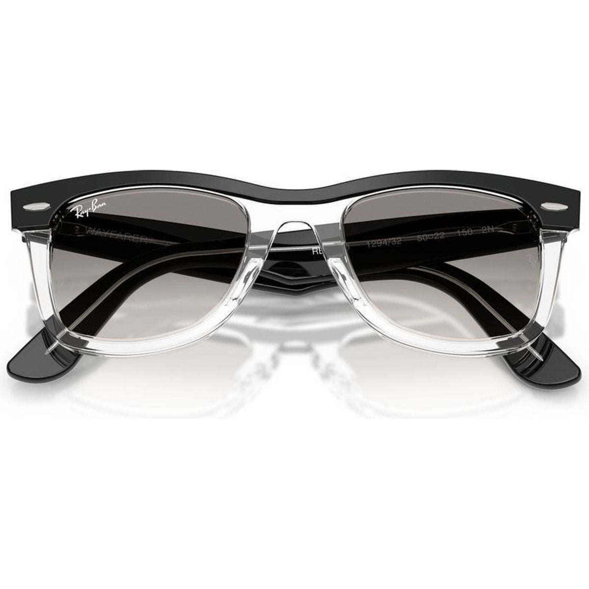 Wayfarer RB2240, Black on Transparent/Grey Clear Gradient Glass Lenses