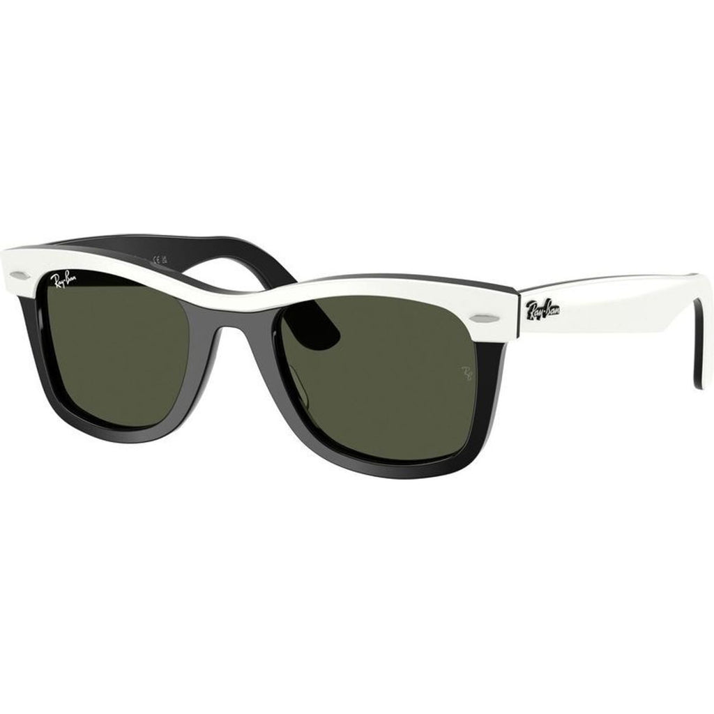 Wayfarer RB2240, White on Black/Green Glass Lenses