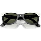 Wayfarer RB2240, White on Black/Green Glass Lenses