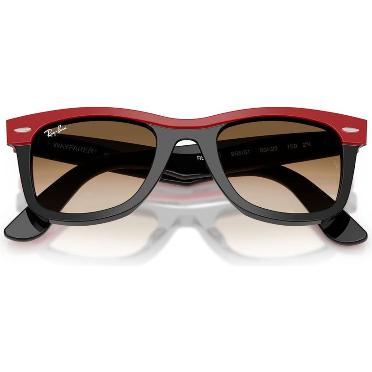 Wayfarer RB2240, Red on Black/Brown Clear Gradient Glass Lenses