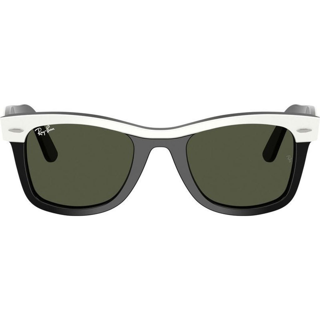 Wayfarer RB2240, White on Black/Green Glass Lenses
