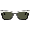 Wayfarer RB2240, White on Black/Green Glass Lenses