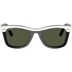 Wayfarer RB2240, White on Black/Green Glass Lenses