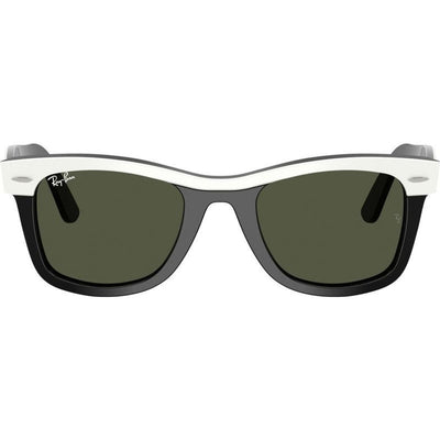Wayfarer RB2240, White on Black/Green Glass Lenses