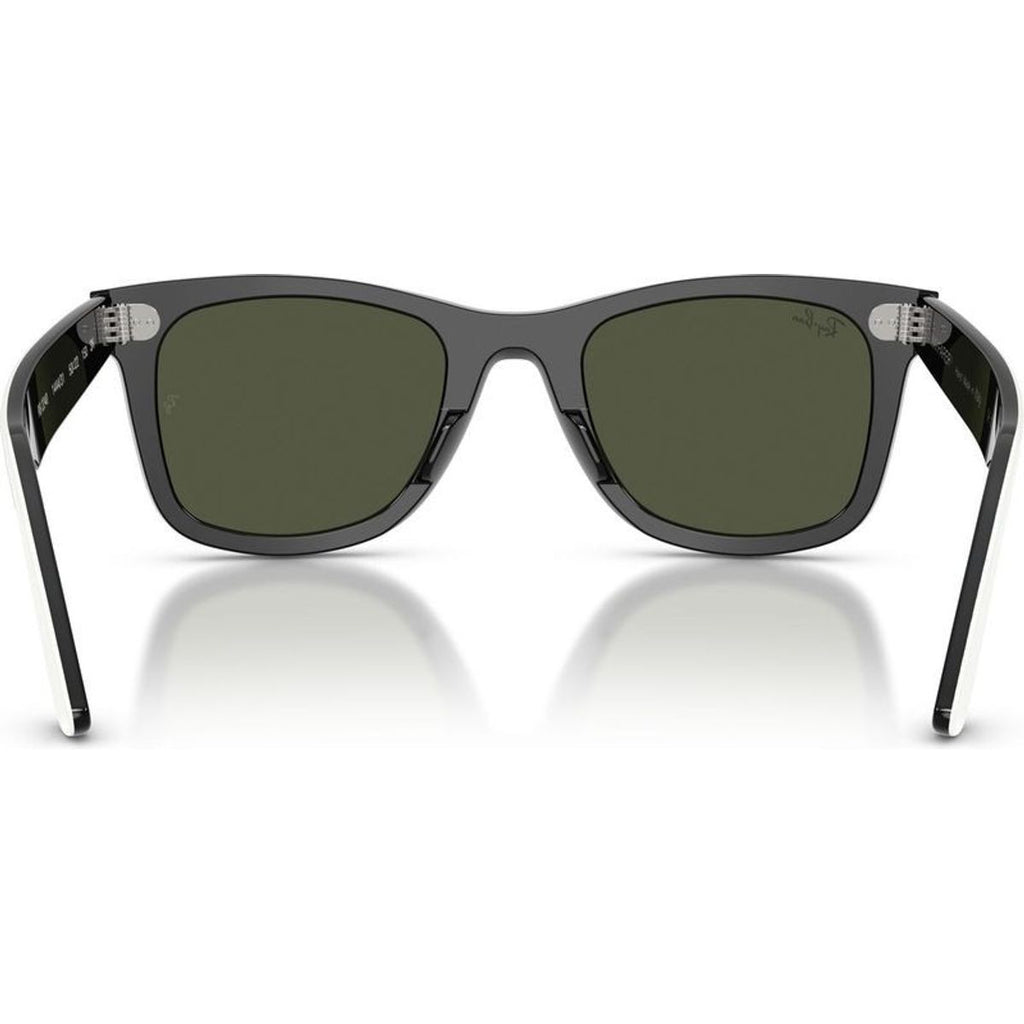 Wayfarer RB2240, White on Black/Green Glass Lenses