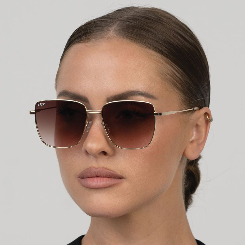 Rita, Gold/Brown Pink Gradient Lenses
