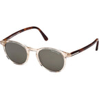 Andrea 02 FT0539, Shiny Light Brown and Blonde Havana/Green Lenses