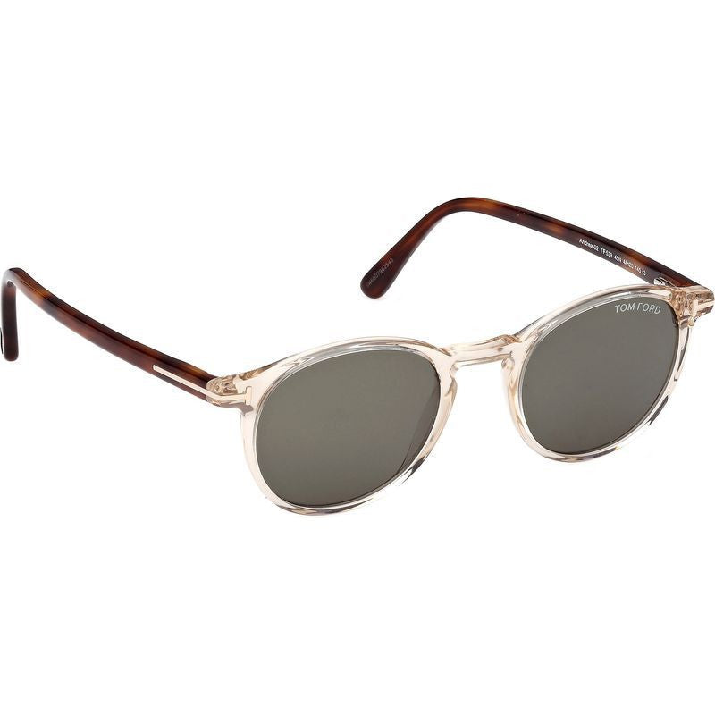 Andrea 02 FT0539, Shiny Light Brown and Blonde Havana/Green Lenses