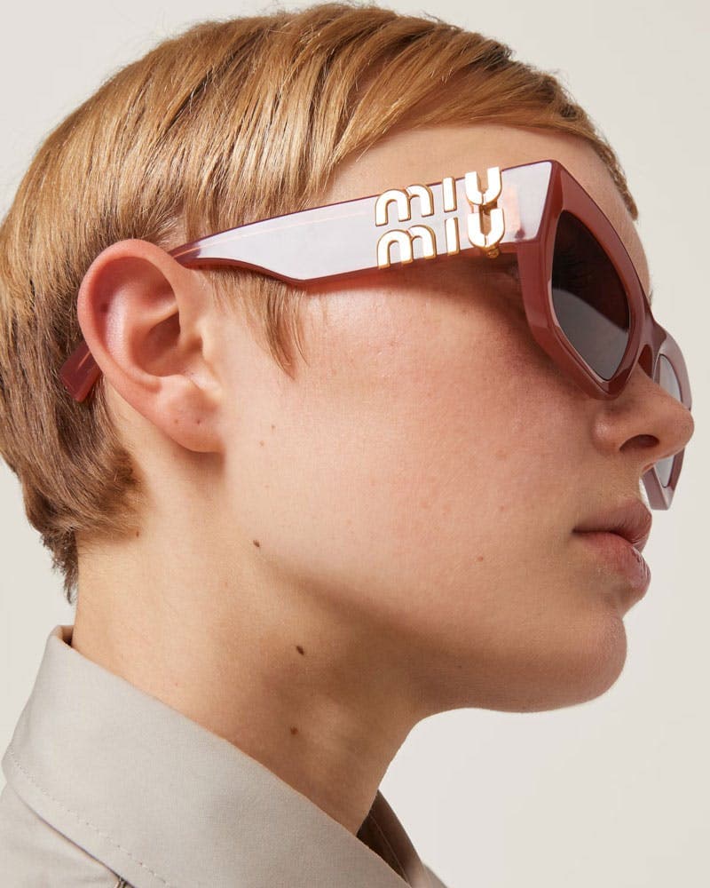 model wearing miu miu sunglasses