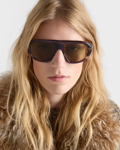 Model wearing Prada sunglasses